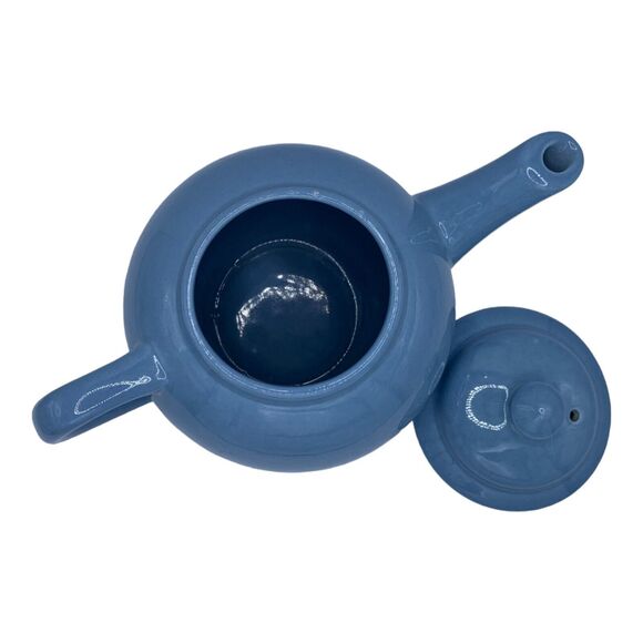 light blue mini ceramic teapot Homer Laughlin USA lead free - Picture 5 of 8